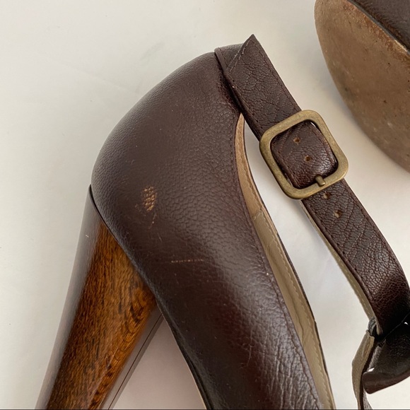 Tibi Brown Platform Heels with Bow Detail Sz 39 - Picture 3 of 10